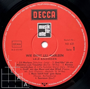 Lale Andersen: Wie einst Lili Marleen