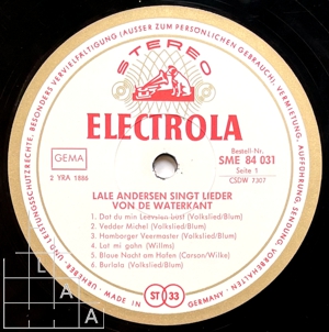 Lale Andersen singt Lieder von der Waterkant