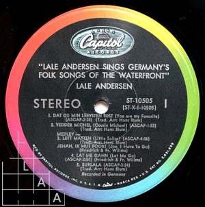 Lale Andersen sings Germany's Folk Songs of the Waterfront