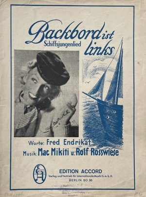 Deckblatt Notenblatt Backbord