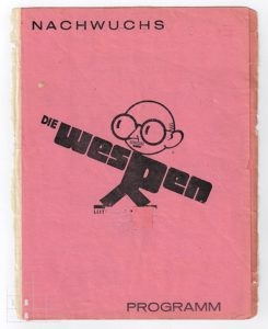 Programmblatt des Berliner Kabaretts "Die Wespen" vom 30. März 1931, Deckblatt